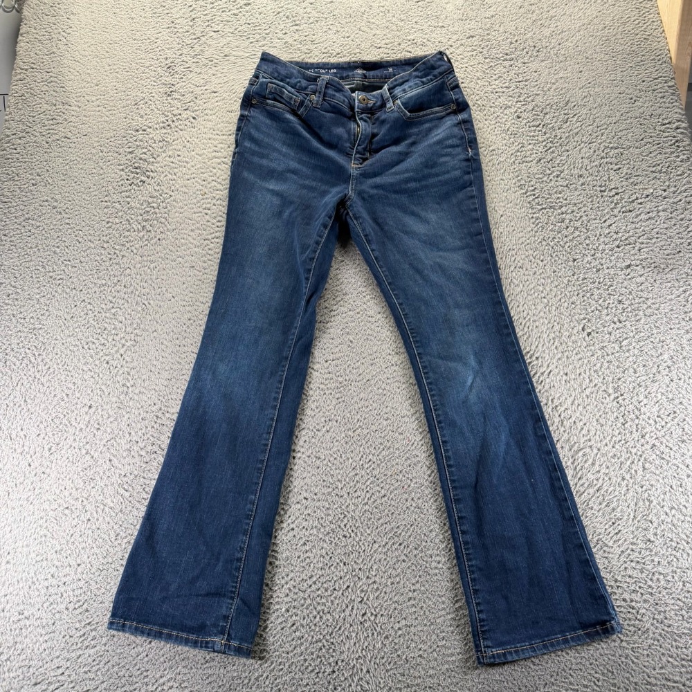 St John's Bay Jeans Womens 10 Blue Cotton Denim Bootcut Workwear Faded Stretch